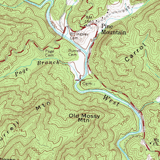 Topographic Map of Page Branch, GA