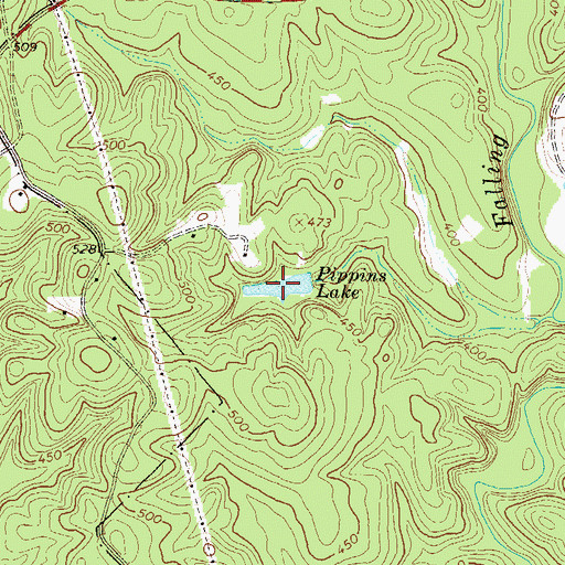 Topographic Map of Pippins Lake, GA