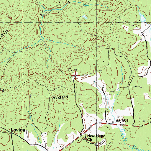 Topographic Map of Pleasant Gap Church, GA
