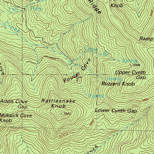 Topographic Map of Poplar Cove, GA