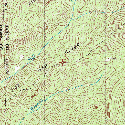 Topographic Map of Pot Gap Ridge, GA