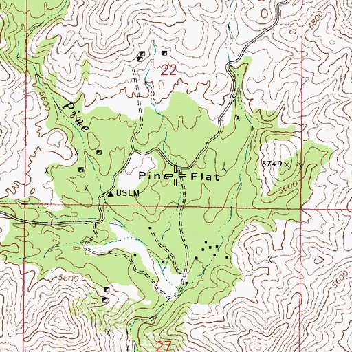 Topographic Map of Pine Flat, AZ