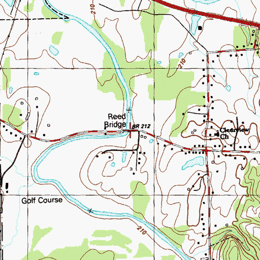 Topographic Map of Reed Bridge, GA