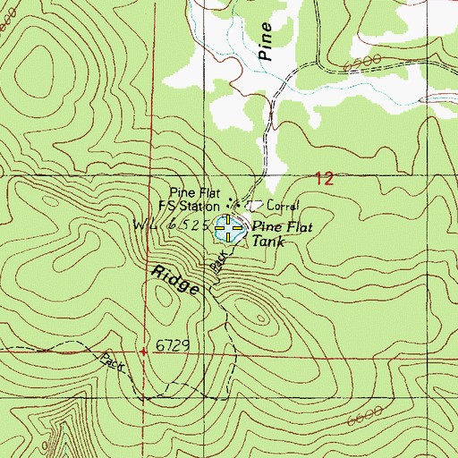 Topographic Map of Pine Flat Tank, AZ
