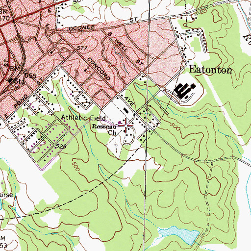 Topographic Map of Resseau Church, GA