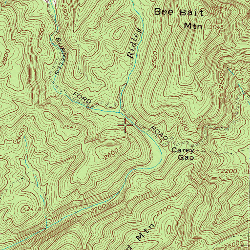 Topographic Map of Ridley Branch, GA