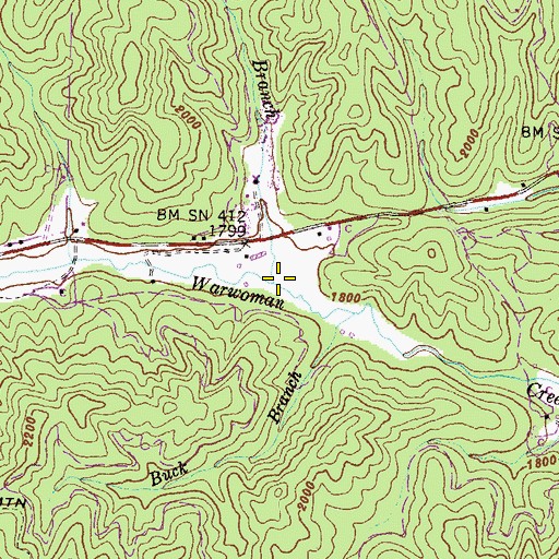 Topographic Map of Roach Mill Branch, GA
