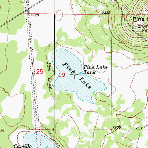 Topographic Map of Pine Lake Tank, AZ
