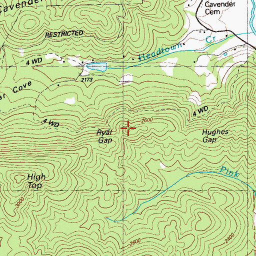 Topographic Map of Ryal Gap, GA