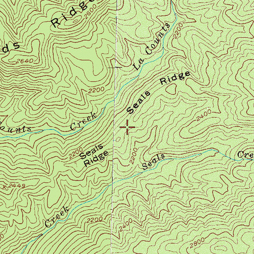 Topographic Map of Seals Ridge, GA