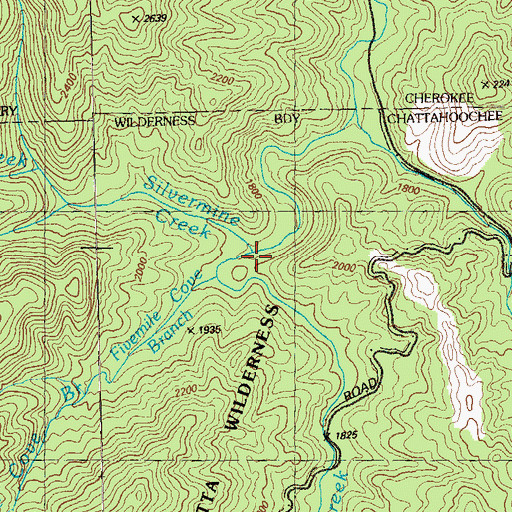 Topographic Map of Silvermine Creek, GA