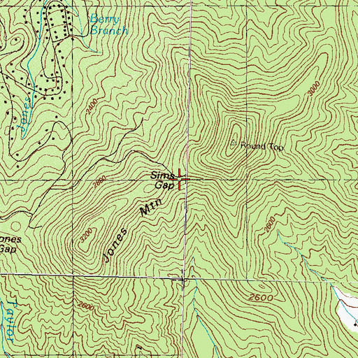 Topographic Map of Sims Gap, GA
