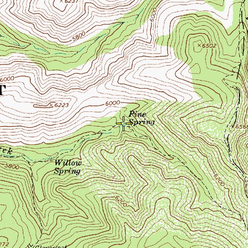 Topographic Map of Pine Spring, AZ