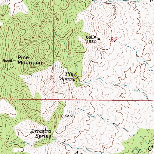 Topographic Map of Pine Spring, AZ