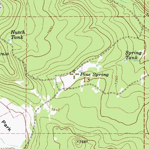 Topographic Map of Pine Spring, AZ