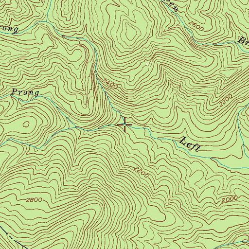 Topographic Map of South Prong Goshen Creek, GA