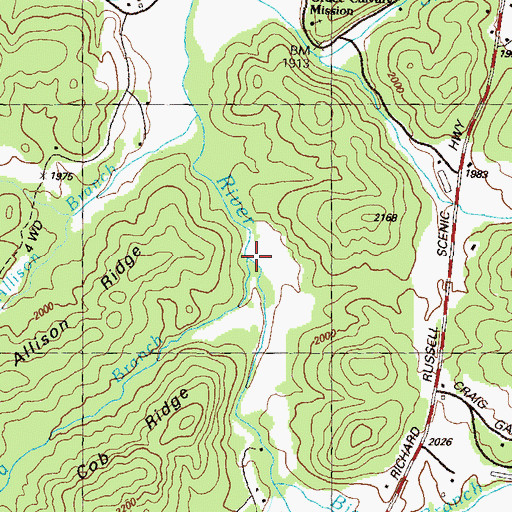 Topographic Map of Spiva Branch, GA
