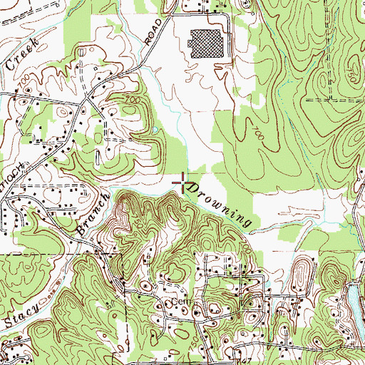 Topographic Map of Stacy Branch, GA