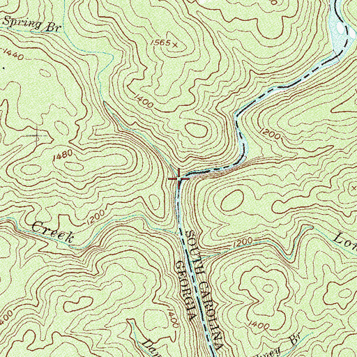 Topographic Map of Stekoa Creek, GA