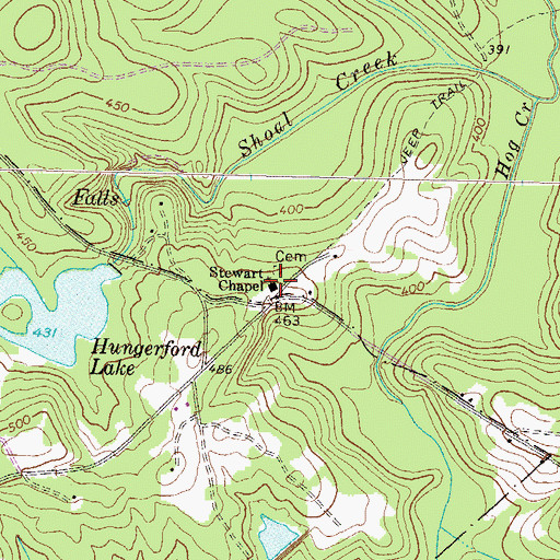 Topographic Map of Stewart Chapel, GA