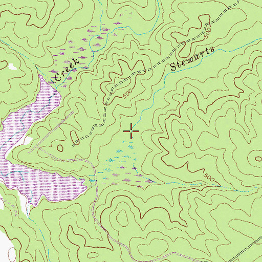 Topographic Map of Stewarts Creek, GA