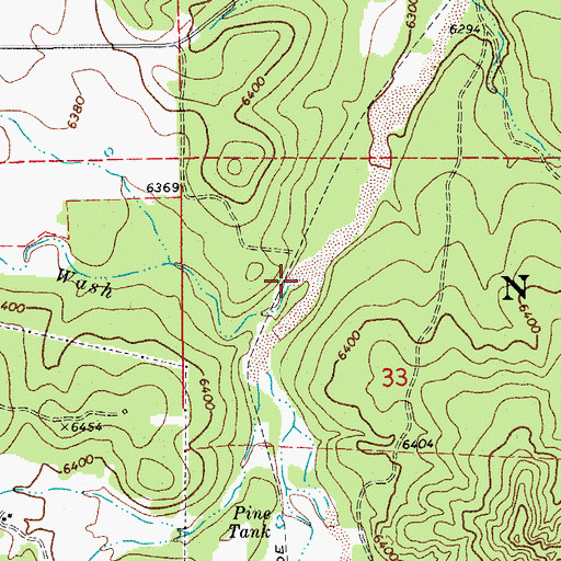 Topographic Map of Pinedale Wash, AZ
