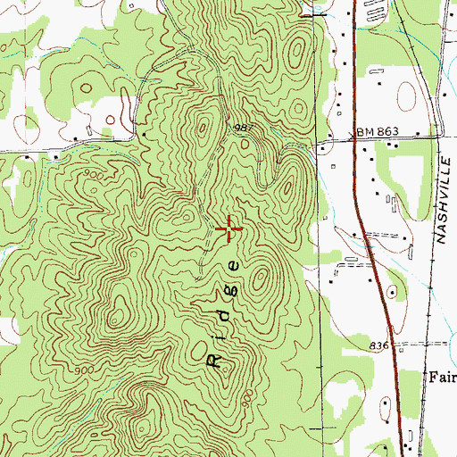 Topographic Map of Sumac Ridge, GA