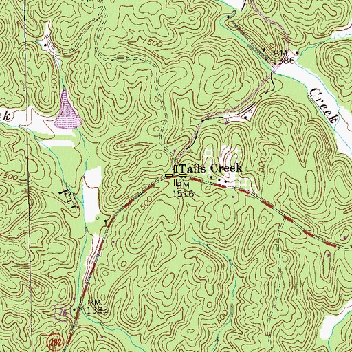 Topographic Map of Tails Creek, GA