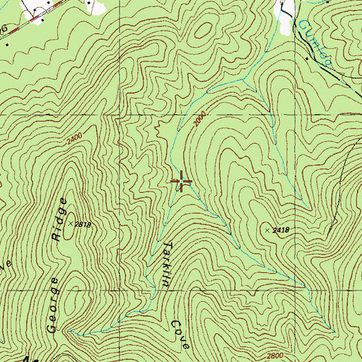 Topographic Map of Tarklin Cove, GA