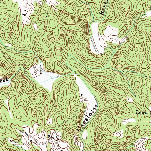 Topographic Map of Tate Creek, GA