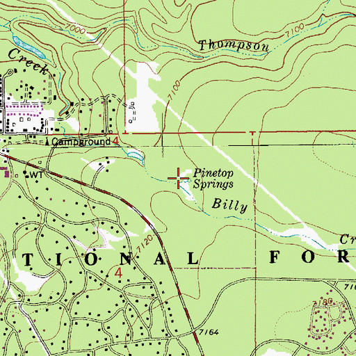 Topographic Map of Pinetop Springs, AZ