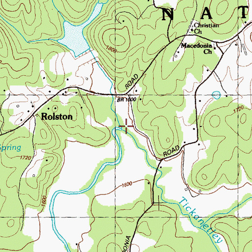Topographic Map of Tickanetley Creek, GA