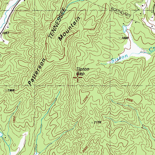 Topographic Map of Tipton Gap, GA
