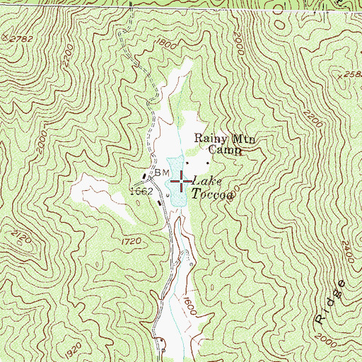 Topographic Map of Lake Toccoa, GA