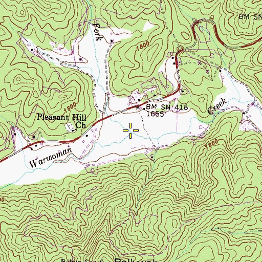 Topographic Map of Walnut Fork, GA