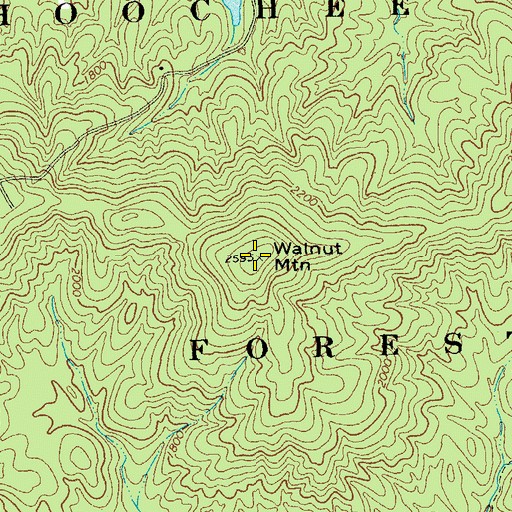 Topographic Map of Walnut Mountain, GA