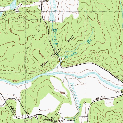 Topographic Map of Weeks Branch, GA