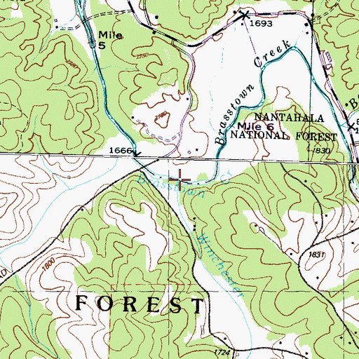Topographic Map of Winchester Creek, GA