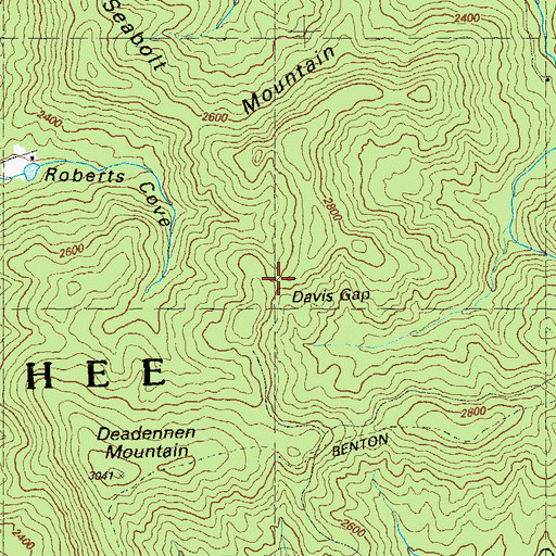 Topographic Map of Davis Gap, GA