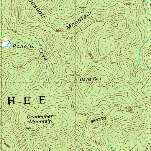 Topographic Map of Davis Gap, GA