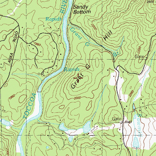 Topographic Map of Grant G Hill, GA