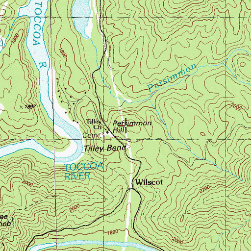 Topographic Map of Persimmon Hill, GA