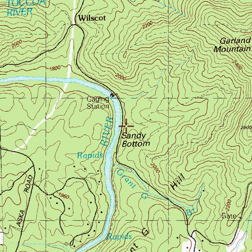 Topographic Map of Sandy Bottom, GA