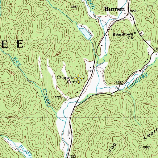 Topographic Map of Chapman Cemetery, GA