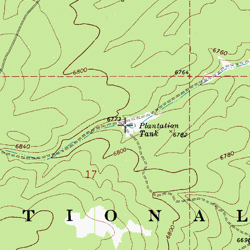 Topographic Map of Plantation Tank, AZ