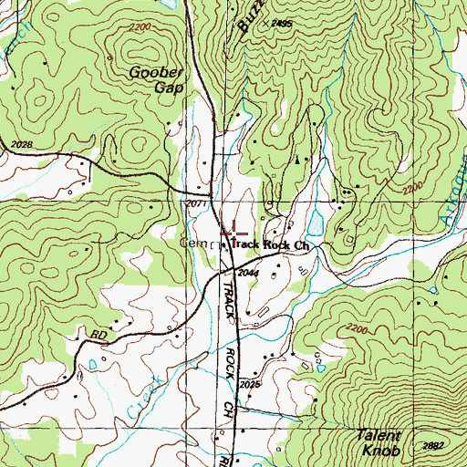 Topographic Map of Track Rock Church, GA