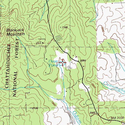 Topographic Map of Dean Pond, GA