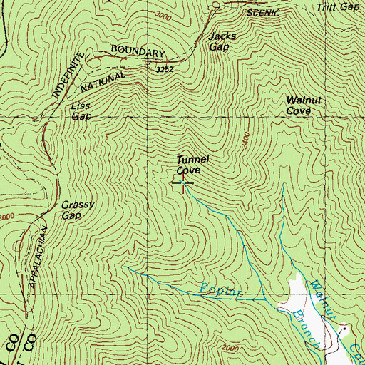 Topographic Map of Tunnel Cove, GA