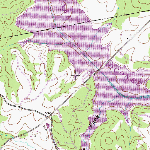 Topographic Map of Sugar Creek Boat Ramp, GA