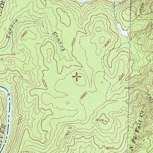 Topographic Map of Chattooga Trail, GA